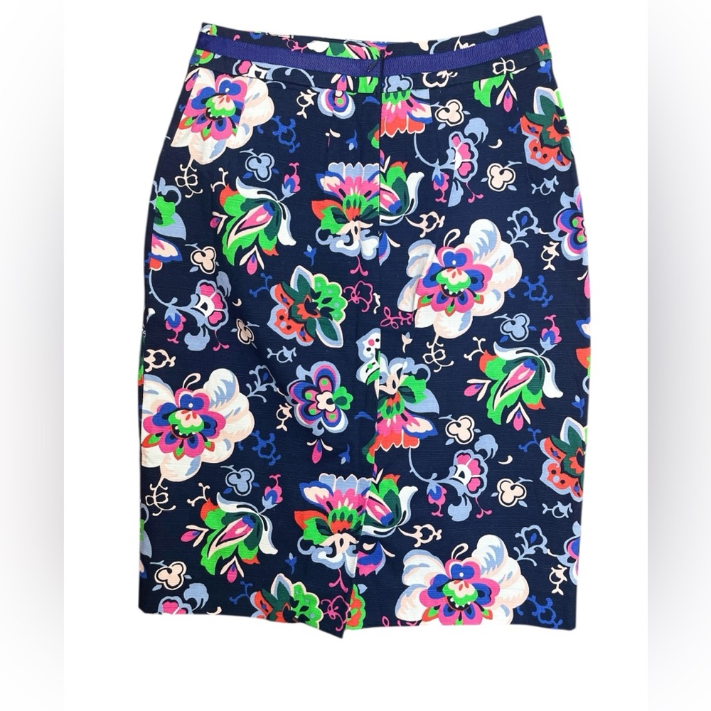 Boden Floral Pencil Skirt Navy Multicolor Size US 2P